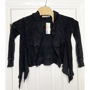 Vintage Havana Women's Long Sleeve‎ Waterfall Cardigan Fading Grey Large New